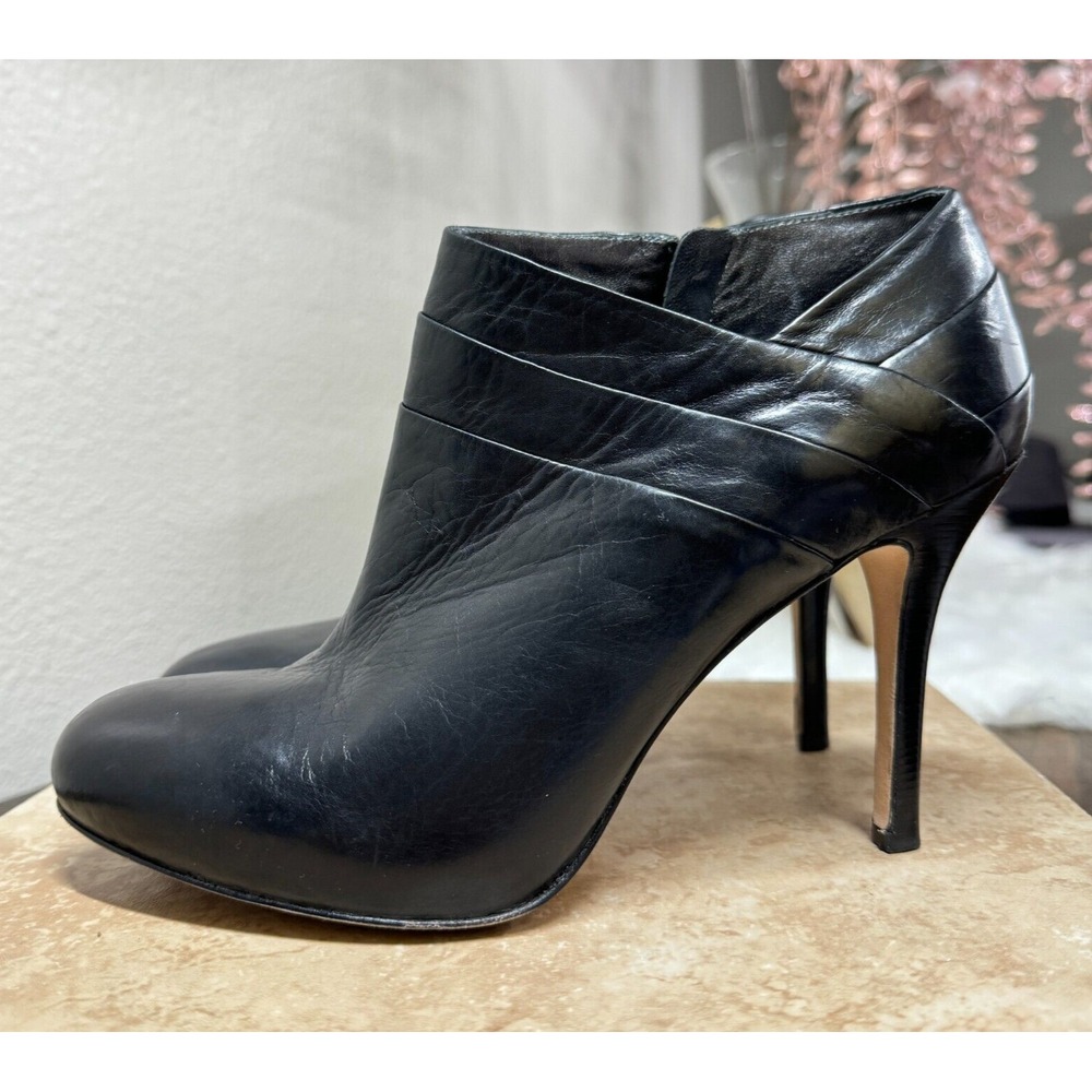 Via Spiga Boots Womens 8.5 M Stiletto Genuine Italian Leather Ankle Shoes Zip